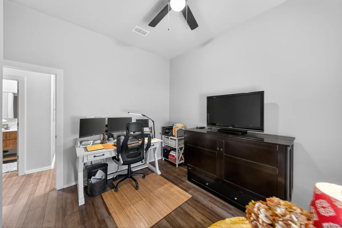 Versatile flex room currently used as home office, barndominium Chandler TX