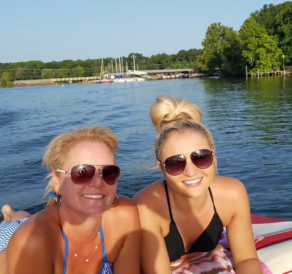 Family enjoying lake life together on Lake Palestine Texas
